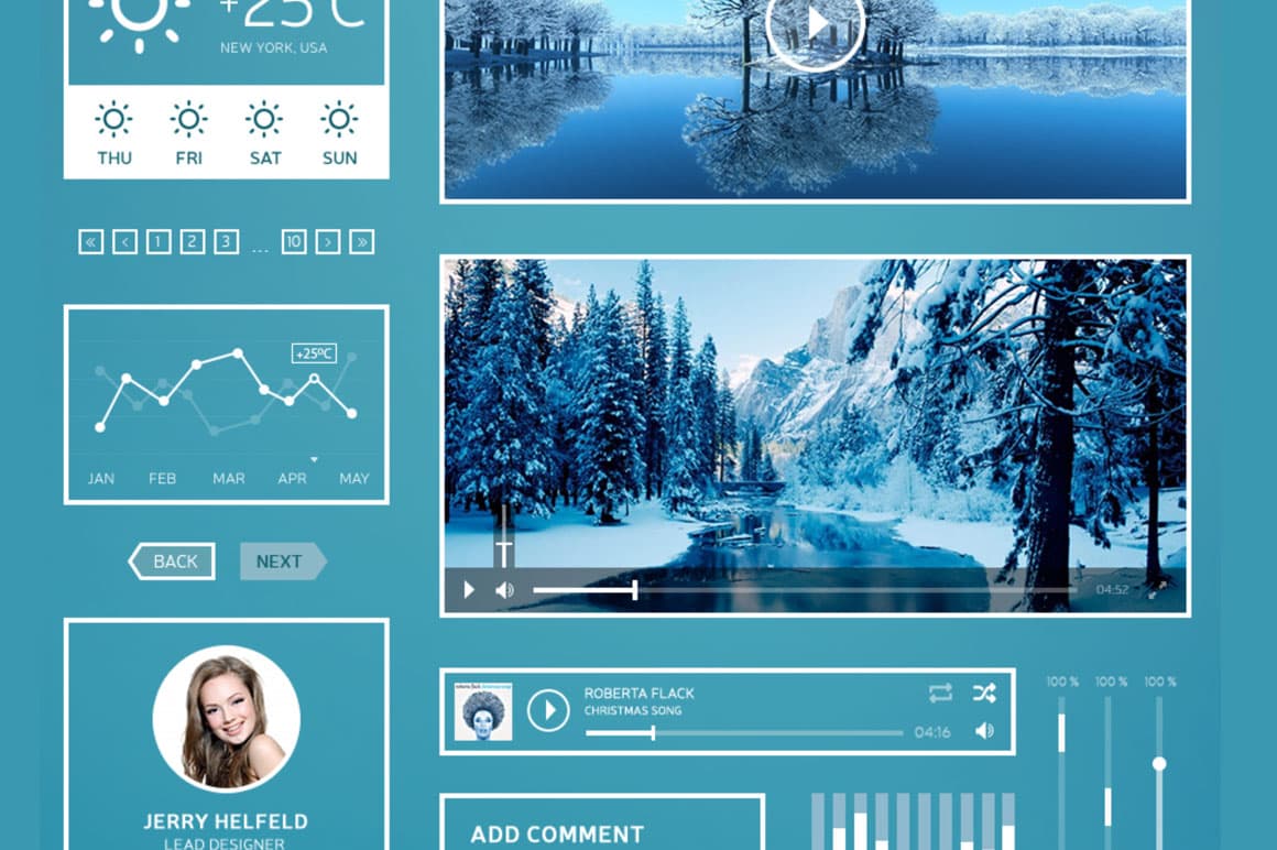 White Stripes UI Kit – Free PSD